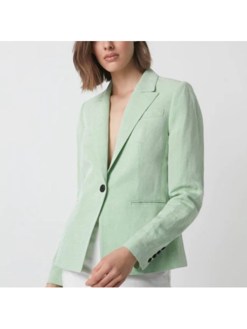 Light Green Tailored Single-Button Women's Blazer